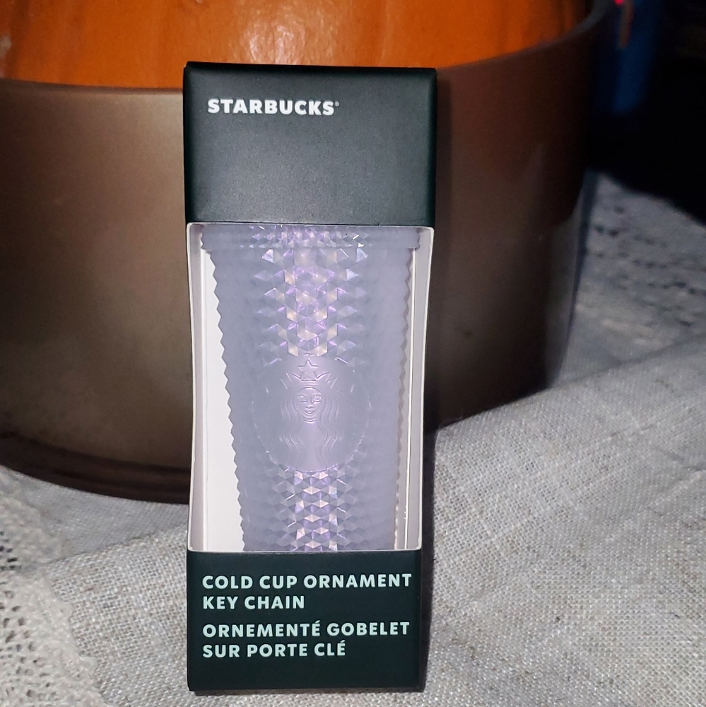 2021 Starbucks Icy White Studded Ornament Keychain